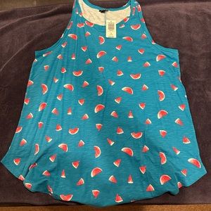 Torrid size 1 blue with watermelons tank top
